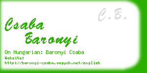 csaba baronyi business card